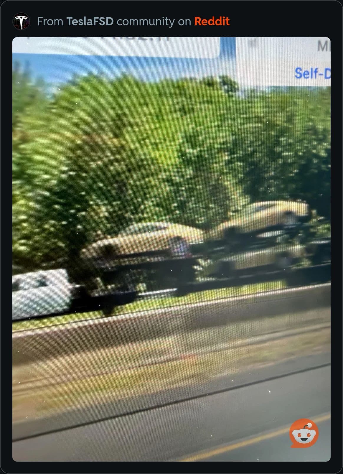 Three Tesla Cybercabs on a transport truck traveling east on I-84 in Connecticut