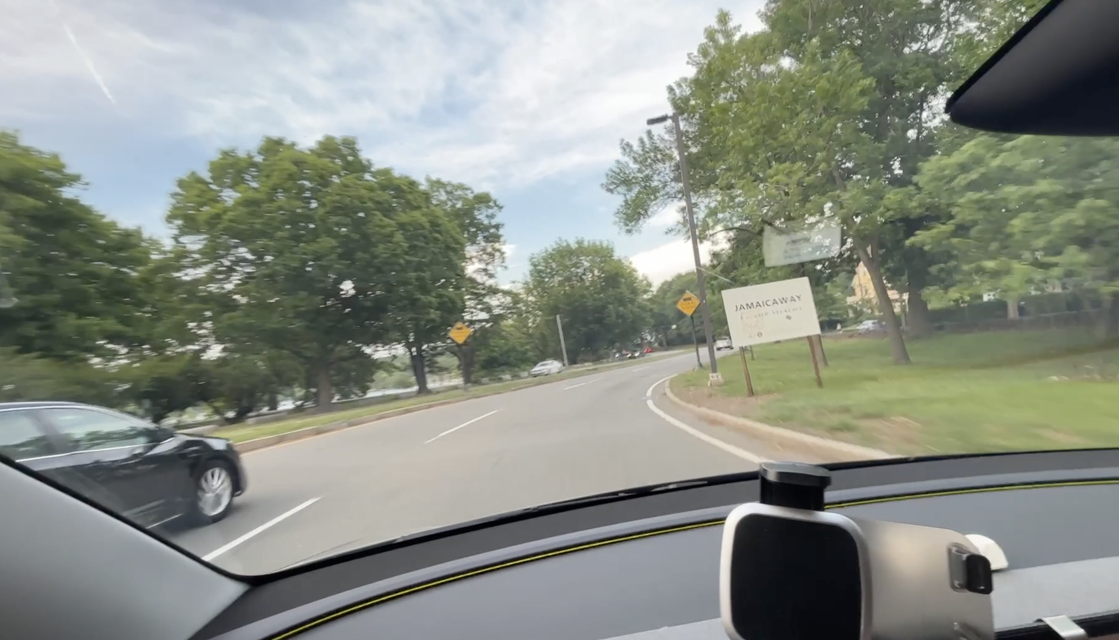 Tesla FSD navigating Jamaica Plain rotary Boston Massachusetts